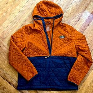 LL Bean Quarter Zip Quilted Hooded Pullover